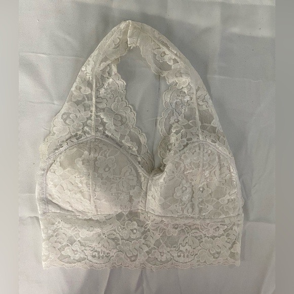 BeWicked White Lace Bra Halter Tops Dance Costume Piece - Picture 3 of 5